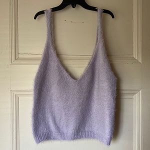 Purple, furry tank top